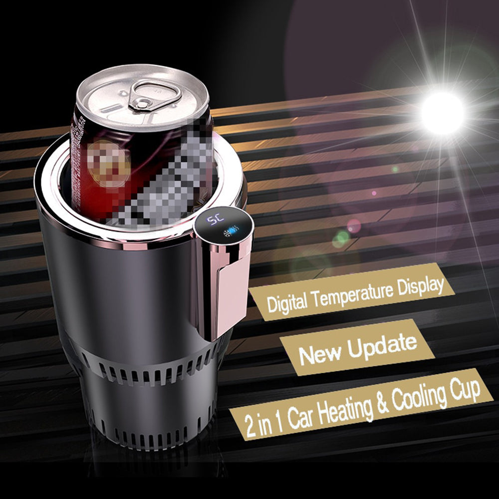 Heating and cooling car cup holder with digital display – image 3