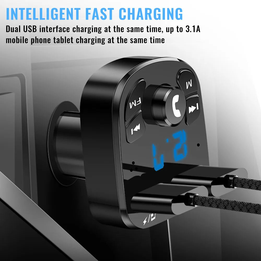Bluetooth 5.0 FM Transmitter Wireless Car Kit