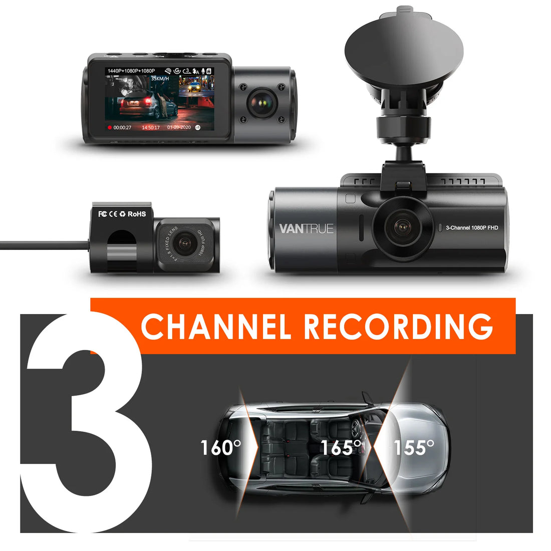 4K Dash Cam with 24H Parking Mode