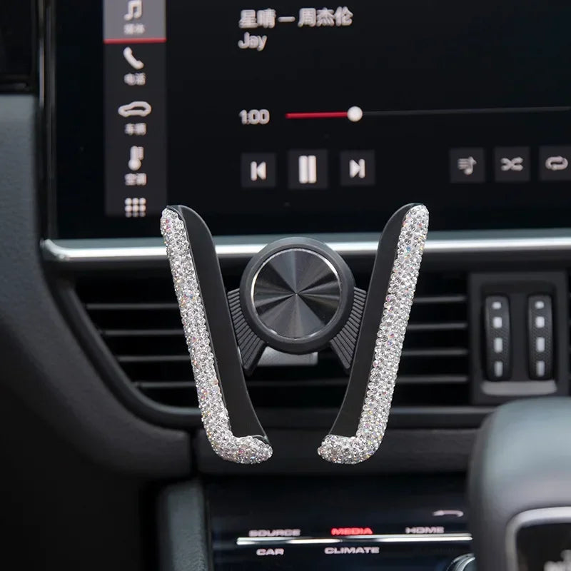 Elegant Crystal Car Phone Stand Bracket