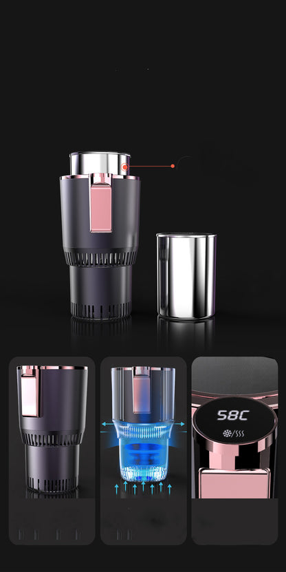 Heating and cooling car cup holder with digital display – image 5