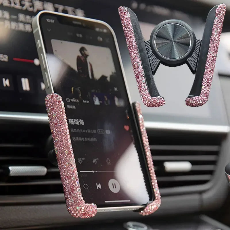 Elegant Crystal Car Phone Stand Bracket