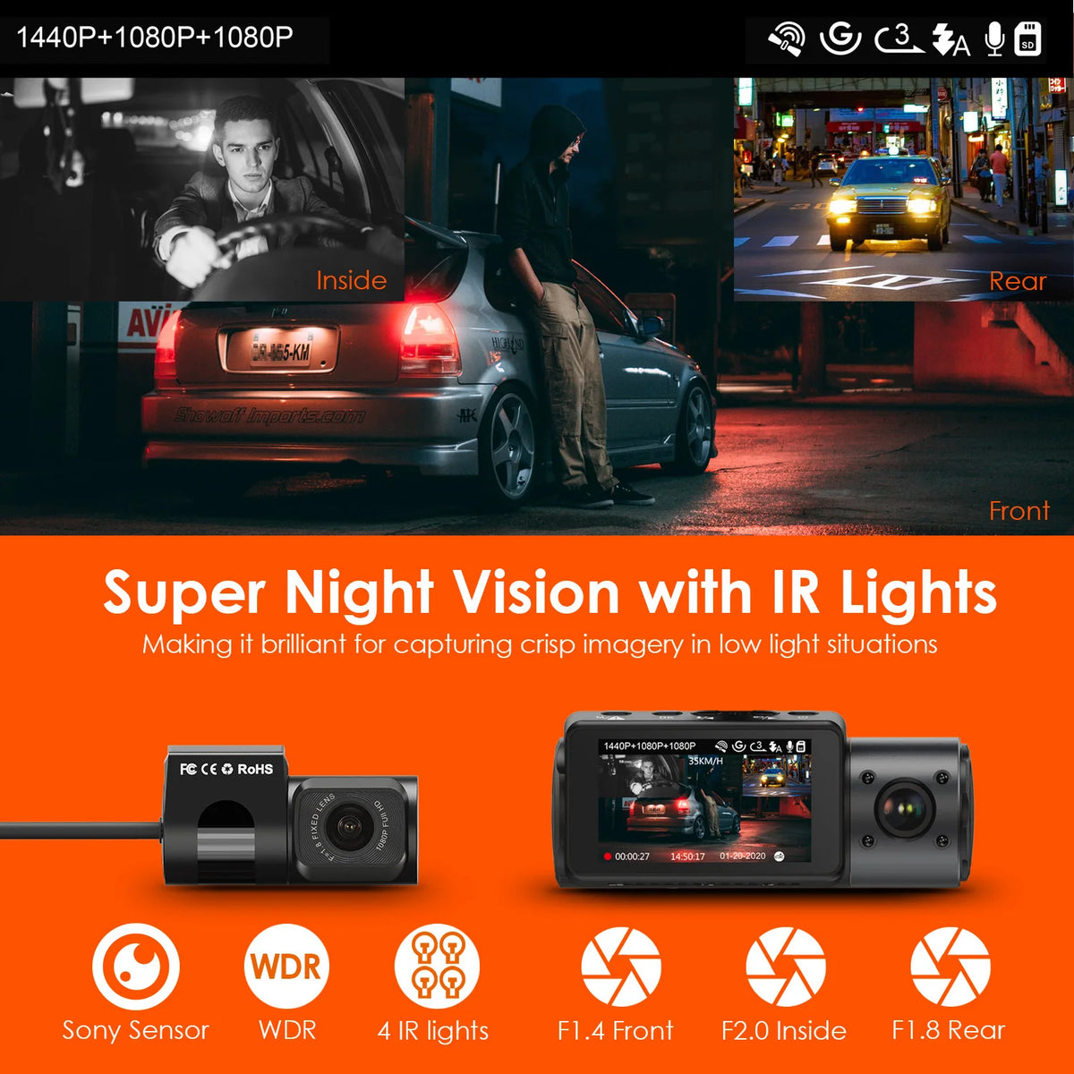4K Dash Cam with 24H Parking Mode