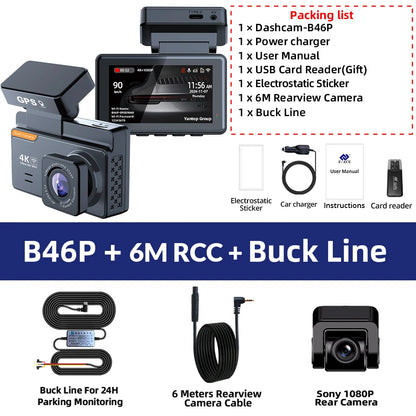 4K Dual Lens Dash Cam with GPS &amp; WiFi