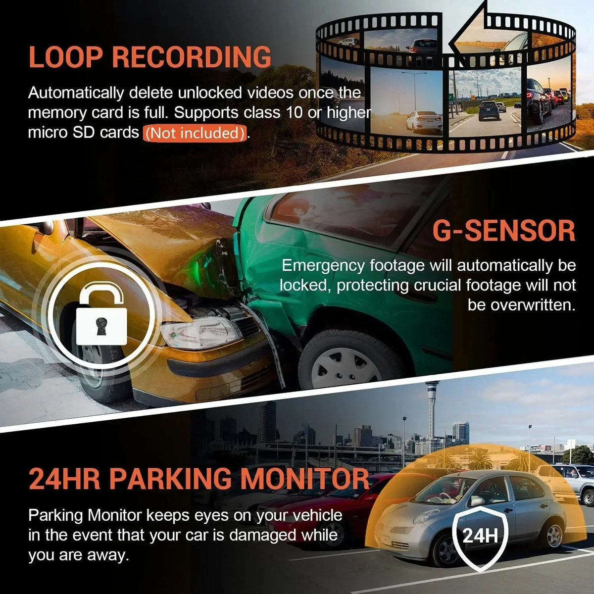 1080P WiFi Dual Dash Cam Front &amp; Inside Recording
