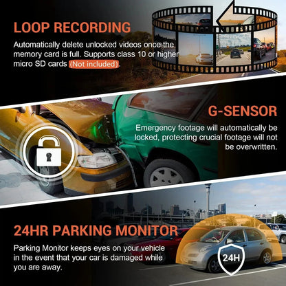 1080P WiFi Dual Dash Cam Front &amp; Inside Recording