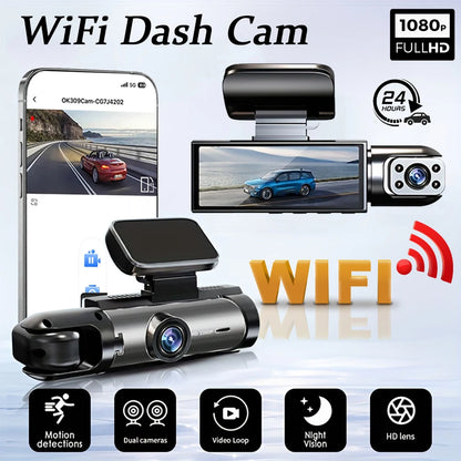 1080P WiFi Dual Dash Cam Front &amp; Inside Recording