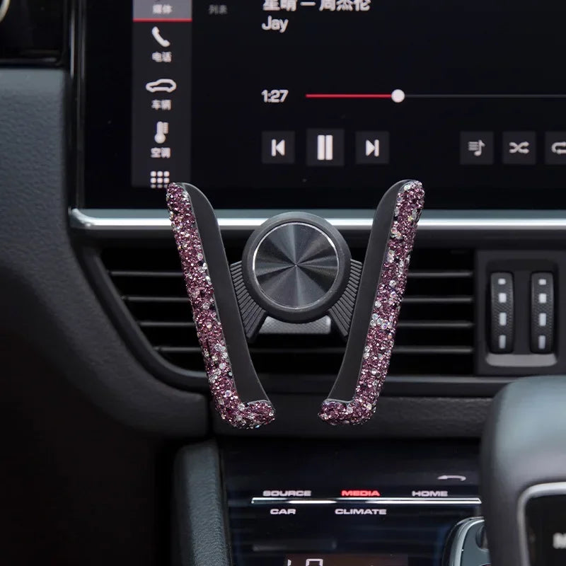 Elegant Crystal Car Phone Stand Bracket