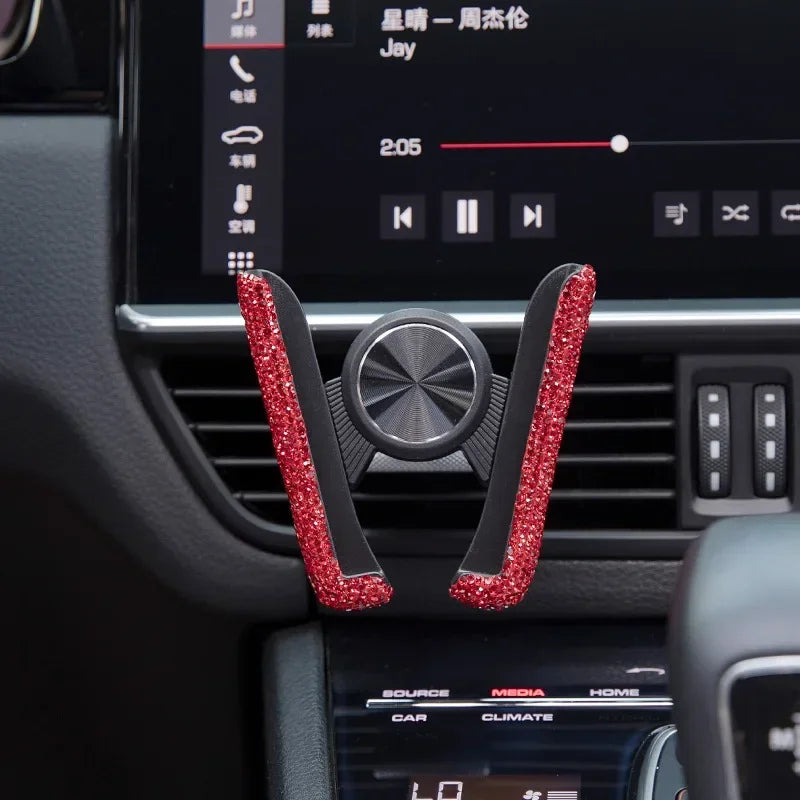 Elegant Crystal Car Phone Stand Bracket