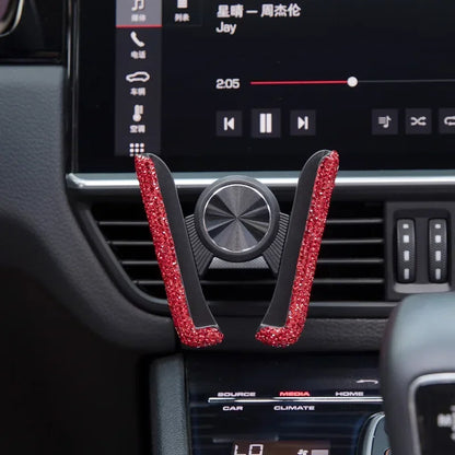 Elegant Crystal Car Phone Stand Bracket