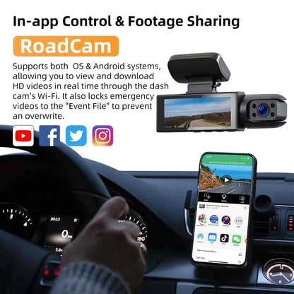 1080P WiFi Dual Dash Cam Front &amp; Inside Recording