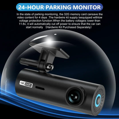 4K Car Dash Cam with WIFI &amp; Voice Control