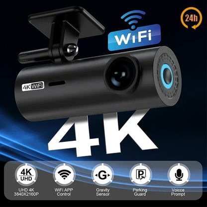 4K Car Dash Cam with WIFI &amp; Voice Control