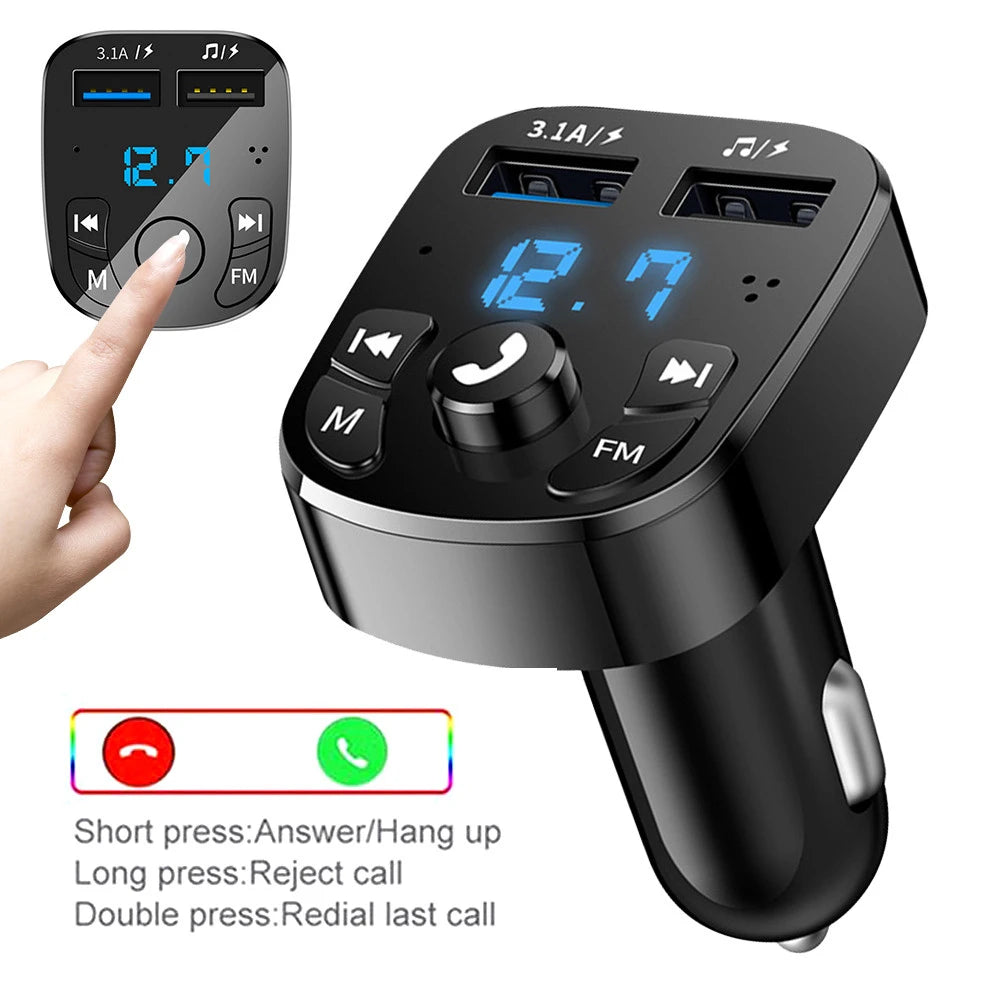 Bluetooth 5.0 FM Transmitter Wireless Car Kit